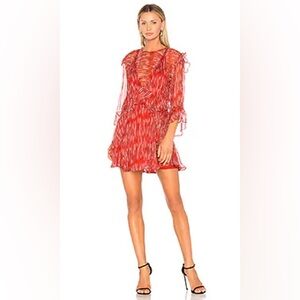 IRO Canyon Dress in Red & Ecru